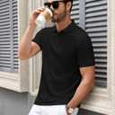 LIFROWI Mens Polo Shirts Short Sleeve Golf Shirt Men Button Down Tshirt V Neck T Shirt Collared Summer Shirt Men (XL,2-Black)