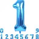 TONIFUL 40 Inch Blue Large Numbers Balloon 0-9 Foil Mylar Big Number 1 Balloon Digital 1 for 2026 Graduation New Year Eve Birthday Party,Wedding, Bridal Shower Engagement Photo Shoot, Anniversary