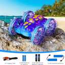 Amphibious Remote Control Car, 4WD Waterproof RC Stunt Car Toys with LED Lights, 360Rotation RC Boat Water Beach Pool Toys for Boys, Christmas Birthday Gifts Toys for Kids Ages 4-7 8-12 Year Old