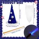 Ramede 4 Pcs Wizard Costume Include Wizard Hat Cloak Beard and Wand for Halloween Party Costume, 47.2"