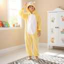 Animal Onesie Costumes for Kids Adults Cosplay Halloween for Boys Girls Womens Warm Plush One Piece (Yellow)