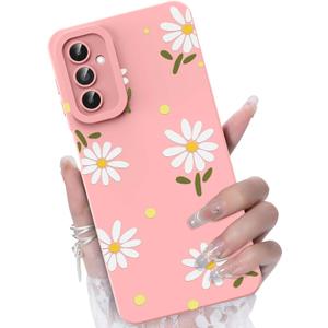 for Samsung Galaxy A13 5G/A04S Phone Case, Fashion Flower Pattern Design Girls Women Liquid Silicone Cover, Slim Shockproof and Scratch-Resistant Soft Case for Samsung A13 - Pink