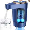 Water Bottle Pump, Portable Electric Water Dispenser Pump for 5 Gallon Bottles - USB Charging, Automatic Switch, Rechargeable Battery for Home Kitchen Room Camping, Blue