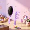 Civaner 3 Pieces Doll Wig Brush Set with Spray Bottle, Comb and Styling Accessories for 18 Inch Dolls (Purple)