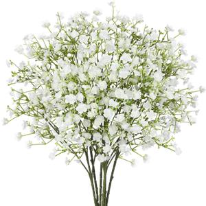 N&T NIETING 12Pcs Babys Breath Artificial Flowers,Real Touch Fake White Flowers Faux Flowers Bouquets for Vase Home Office Wedding Spring Winter Indoor Outdoor Centerpiece Table Decorations