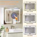 Snughome Bathroom Medicine Cabinet with Mirror & LED Lights, Wall Mount Bathroom Mirror with Storage, Built-in Power Outlets, Dimmable 3 Color Temp, Anti Rust Easy to Install, 31.5" x 23.6"