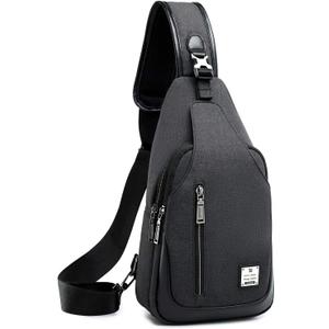 Small Sling Bag Crossbody Backpack Over the Shoulder Bag for Men Women Travel Outdoors, Lightweight Chest Pack (Large, Black)