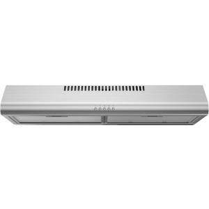 Midea MVU30W6AST 30 inch Under Cabinet Ducted/Ductless Convertible Slim Vent Durable Stainless Steel Kitchen Reusable Filter, 3 Speed Exhaust Fan and 2 LED Lights Range Hood