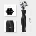 Tall Vases - 23.6" Tall Floor Vase for Home Decor, Resin Floor Vases, Black Hexagon Twist Floor Vase, Fits Into Hay/Pampas Grass, Living Room, Office, Wedding Decor (Black)