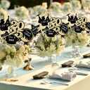 COCHIE Class of 2025 Graduation Party Decorations, Table Centerpieces Sticks for Grad Parties Supplies, Shiny Table Topper Decor for Kindergarten Preschool High School College (Glitter Black and Gold)