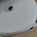 LMS Flush Mount Ceiling Light Fixture, Modern Brushed Gold Bathroom Ceiling Light with Drum Milky White Acrylic Shade, Kitchen, Living Room, LMS-192
