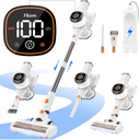 Tikom V500 Cordless Vacuum Cleaner for Home, 40000Pa/450W Stick Vacuum with LED Touch Screen, Charging Wall Dock, Anti-Tangle, Lightweight Handheld Vacuum for Pet Hair, Hard Floor, Carpet