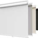 SUNFREE Cordless Blackout Roller Shades, 28"W x 72"H White Blinds for Windows & Front Door, Spring System Pull Down Shades UV Protection for Room Darkening, Child Safety Privacy for Bedroom, Bathroom