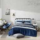 Nautica - Queen Comforter Set, Soft & Reversible Bedding for Year Round Comfort, 3 Piece Bed Set with Matching Pillowcases (Heathered Block Grey)