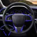 BOYUER 15PCS Civic Interior Full Accessories Center Console Gear Box Cover Trim Decoration Stickers for 10th Gen Honda Civic 2021 2020 2019 2018 2017 2016(Blue)