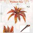 Hollyone Artificial Fall Plants Large Fake Boston Fern Plants Bushes Faux Fall Fern Greenery Shrubs Plant for Indoor Outdoor Home Garden Porch Window Thanksgiving Autumn Wedding Decorations, 2 Pack