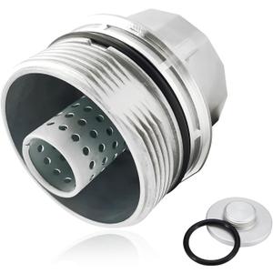15620-40030 Oil Filter Housing Cap Assembly With Oil Plug Drain, Aluminum Oil Filter Housing Cap, Fit for Toyota Avalon, Camry, Corolla, Highlander, Matrix, Prius, Sienna, Tacoma, Replace 1562040030
