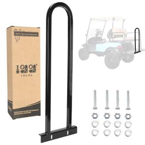 10L0L Universal Rear Seat Grab Bar for Yamaha, Club Car, EZGO, 2+2 Golf Cart, Not Fits Rear Flip Back Seat with Metal Foot Plate