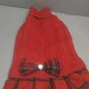 KYEESE Dog Sweater Warm Pullover Pet Coats Stretchy Cat Sweaters Thick Dogs Clothes with Bowtie Comfy Knitwear Dog Sweaters for Small Dogs Girl Soft Turtleneck Pet Sweater Dress, Red, X-Large