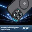 Cufelf Magnetic for iPhone 15 Pro Max Case(Compatible with Magsafe) Full Camera Protection,2+Full Coverage Screen Protector,Translucent Matte,Military Drop Protection Phone Case,6.7",Black