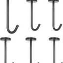 NearMoon Coat Hooks, Wall Mount Hooks for Hanging Hat Hurse Robe, 304 Stainless Steel Heavy Duty Towel Hangers for Bathroom Livingroom Kitchen-Ceiling Hook, 6 Pack (4 Inch, Matte Black)
