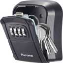 Puroma Key Lock Box Combination Lockbox Wall-Mounted Key Storage Box for House Keys, Resettable Code Safe Security Lock Box for Home, Office, Garage, Apartment Spare Key Storage (1 Pack, Black)