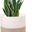 Planter Baskets for Indoor 11" Planters Cotton Rope Flower Plant Pots Cover,Woven Storage Baskets for Crafts, Organization Modern Home Decor 11"x11"Khaki