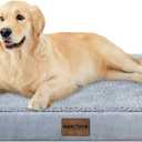 Large Dog Bed Orthopedic Washable: Beds Bolster XL Bed Large Big Dogs Memory Foam Couch Sofa Waterproof with Removable Cover (36.0"L x 27.0"W x 6.5"Th, Light Grey)
