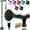 BigAlex Lightweight Collapsible Walking Cane with Soft Comfortable TPR Handle for Seniors and Elderly Adults, Larger Handle for Comfort, Adjustable Support Stick, Portable Travel Aid for Men & Women (Green)