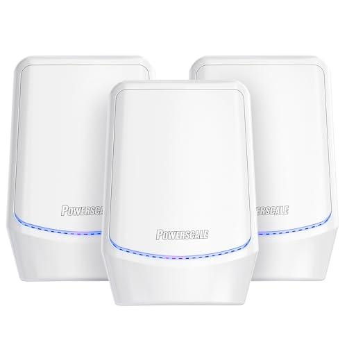Powerscale FreshAir+ Plug-in Air Ionizer for Home with Build-in Fan, Single Outlet Design, Quiet and Portable Negative Ion Air Purifier for Dust, Pollen, Smoke & Pet Dander (3 Pack)