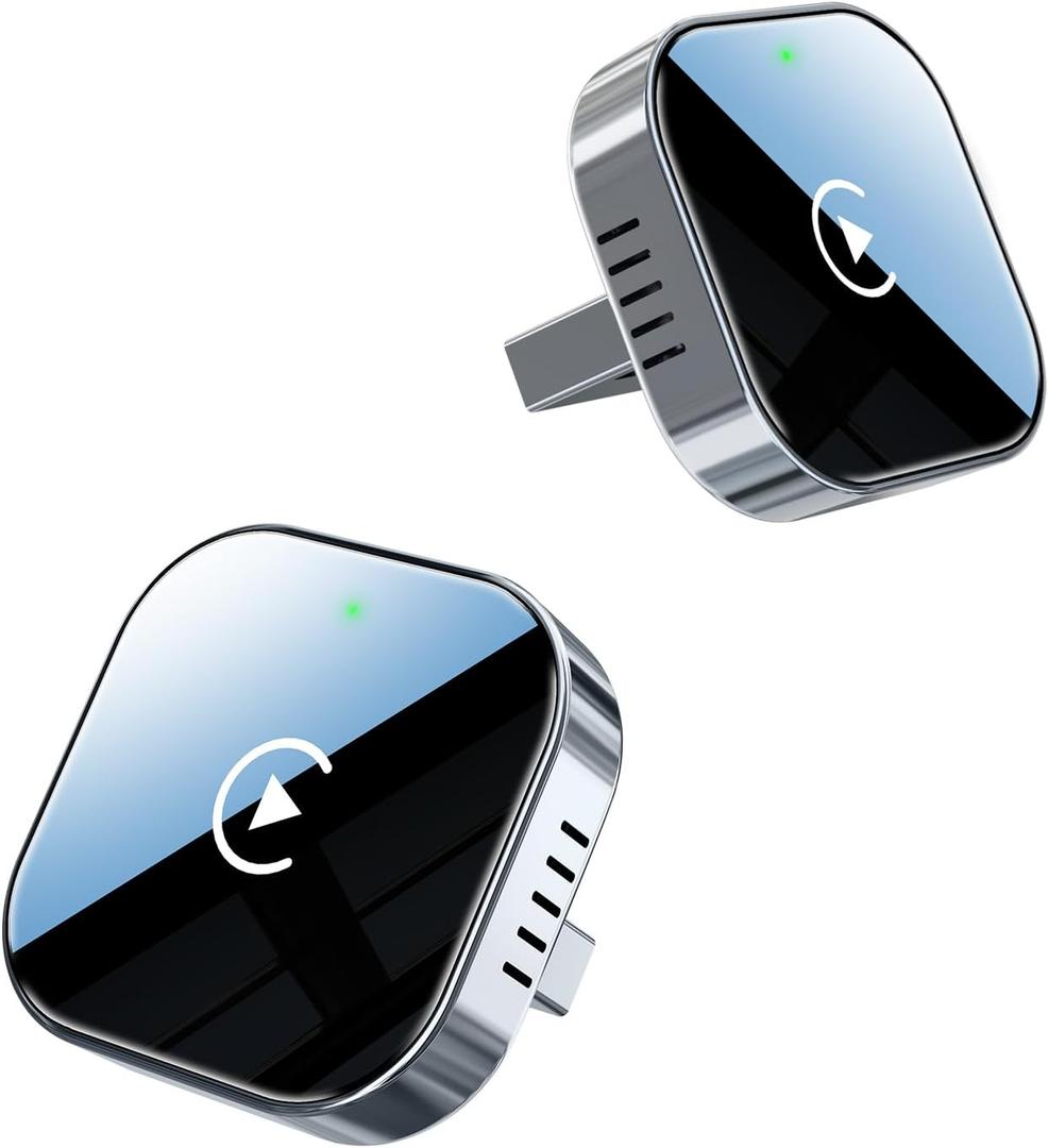 Teeran Wireless CarPlay Adapter Upgrade Wired CarPlay to Wireless, Mini Cube Design for Cars with Built-in Wired Apple CarPlay Plug and Play Easy Use Fast Stable Connection Car Play for iPhone (Silver)