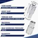 20 Pcs 3/8 High Flow Air Fittings 3/8 Inch Female Quick Connect Air Coupler Industrial M-type Coupler for Atmosphere Compressor Accessories Fittings Set
