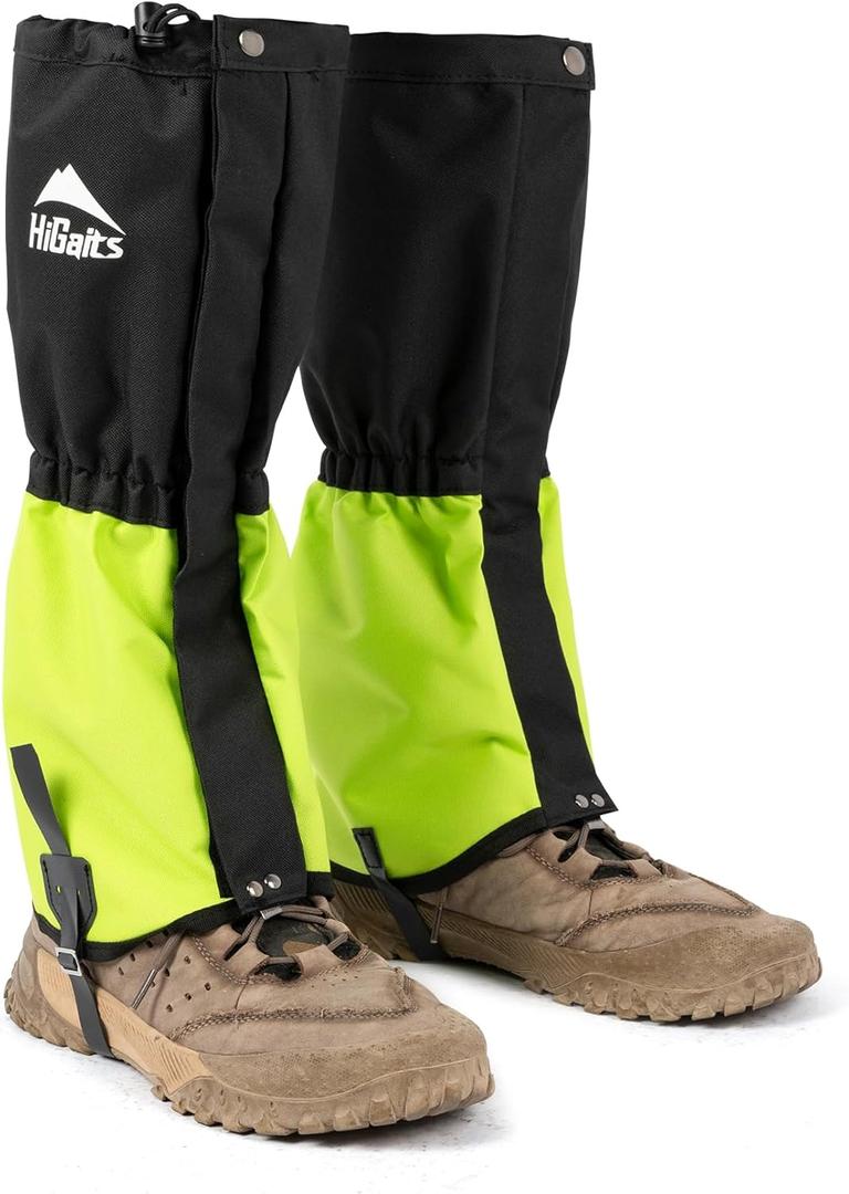 Waterproof Adjustable Leg Gaiters for Men and Women Snow Boot Gaiters for Hiking in Hunting Sand and Mud Mountain Climbing or Snowshoeing (Small-Medium, Green)