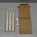 GenSwin Flameless Taper Candles with Remote Timer, Real Wax LED Flickering Candlesticks Battery Operated 3D Wick for Wedding, Party, Home(Ivory, 9.84", Set of 3)