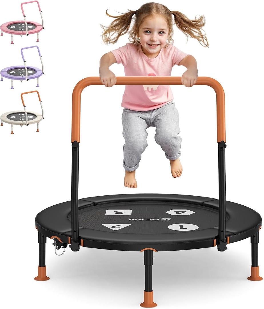 BCAN BT1 36" Toddler Trampoline for Kids, Foldable Indoor Mini, Handlebar