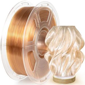 IEMAI Clear PETG Filament 1.75mm 1kg, Crystal Transparent Champagne 3D Printer Filament Up to 600mm/s Printing, Tough & Durable for Lampshade, Creative DIY & Home Decor