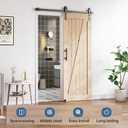 EaseLife 5.5FT Sliding Barn Door Hardware Track Kit & Handle,Big Industrial Spoke Wheel Pulley,Wall Mount,Slide Smoothly Quietly,Easy Install,Black,66" Track Fit for 29-31" Wide Opening (No Door)