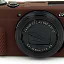 Easy Hood G7X Mark II Case G7X Camera Silicone Case, Soft Silicone Protective Cover for Canon Powershot G7X Mark II DSLR Camera (Coffee) (Brown)