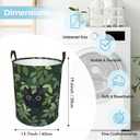 Cat In The Meadow Large Laundry Basket,Collapsible Laundry Hamper With Handle Cat Room Decor,Round Waterproof Dirty Clothes Hamper Toy Organizer Storage Basket Gift for Home Bedroom Bathroom Decor, Medium