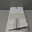 100% Polyester Napkin 18"x22", Dual-Stripe Border  Durable Decorative Napkins for Restaurants & Events, Black, Set of 12