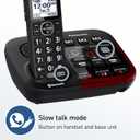 Panasonic 1 Handset Amplified Cordless Phone with Slow Talk, 40dB Volume Boost, 100dB Lound Visual Ringer, Hearing Aid Compatibility, Large Screen and Backlit Keypad, Link2Cell - KX-TGM430B (Black)