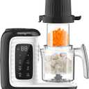 MOMYEASY Baby Food Maker, Multifunction Processor Chopper Grinder, Baby Food Steamer and Puree Blender in-One, with Bottle Warmer, Auto Cooking & Grinding with Touch Control Panel&Self Cleans (Black)