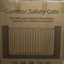 Cumbor 29.7-54.2" Wide Baby Gate for Stairs, Mom's Choice Awards Winner-Self Closing Dog Gate Indoor for Doorways, No Drilling Pressure Mounted Pet Gates for Kids, Easy Walk Through Safety Gate, Brown