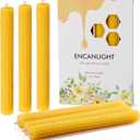 Natural 8 Inch Handmade Honeycomb Candlesticks Bee waxs Taper Candles 6 Pack Hours Burning Time-Bees Wax with Smokeless,Dripless and Unscented for Home Decor Party Dinner (Yellow)