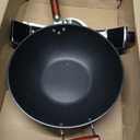 21st & Main Light weight Cast Iron Wok, Stir Fry Pan, Wooden Handle, 14 Inch, chefs pan, pre-seasoned nonstick, commercial and household, for Chinese Japanese and others Cooking