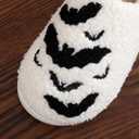Cute Slippers for Women Halloween Fun Cute Holiday House Shoes Fluffy Warm Slipper Gifts for Adults, 7.5-8.5, Black-bat
