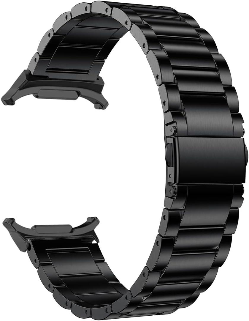 LDFAS Titanium Band for Galaxy Watch Ultra, Galaxy Watch 7/6 Classic 47mm/45mm/44mm Metal Replacement Strap for Men and Women (Black)