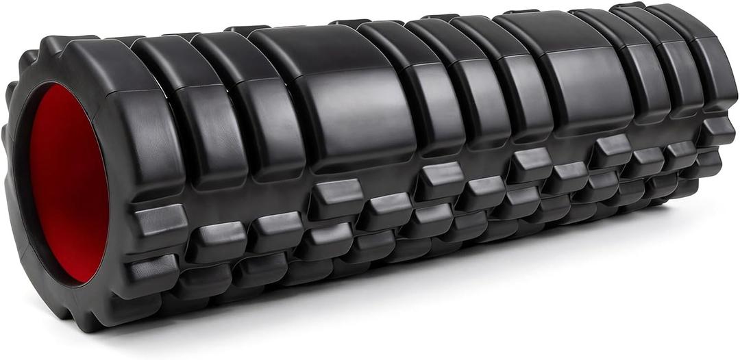 Foam Roller for Deep Tissue Massager, 18" Trigger Point Foam Roller, Patented Exercise Roller for Muscle Recovery, Physical Therapy, Improves Mobility, Fitness, Yoga and Pilates (Black)