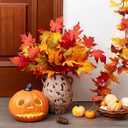 6 Pcs Fall Leaves Stems Fall Maple Leaves Silk Autumn Leaf Branches Orange Floral Stems Fake Autumn Leaf Branch for Home Vase Thanksgiving Table Centerpieces Halloween Décor