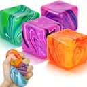 4 Pack Fidget Toys Squishy Stress Toys.Fidget Squeeze for Adults, Squishy Balls for AnxietyStress Relief & Easter Basket Stuffers Classroom Prizes